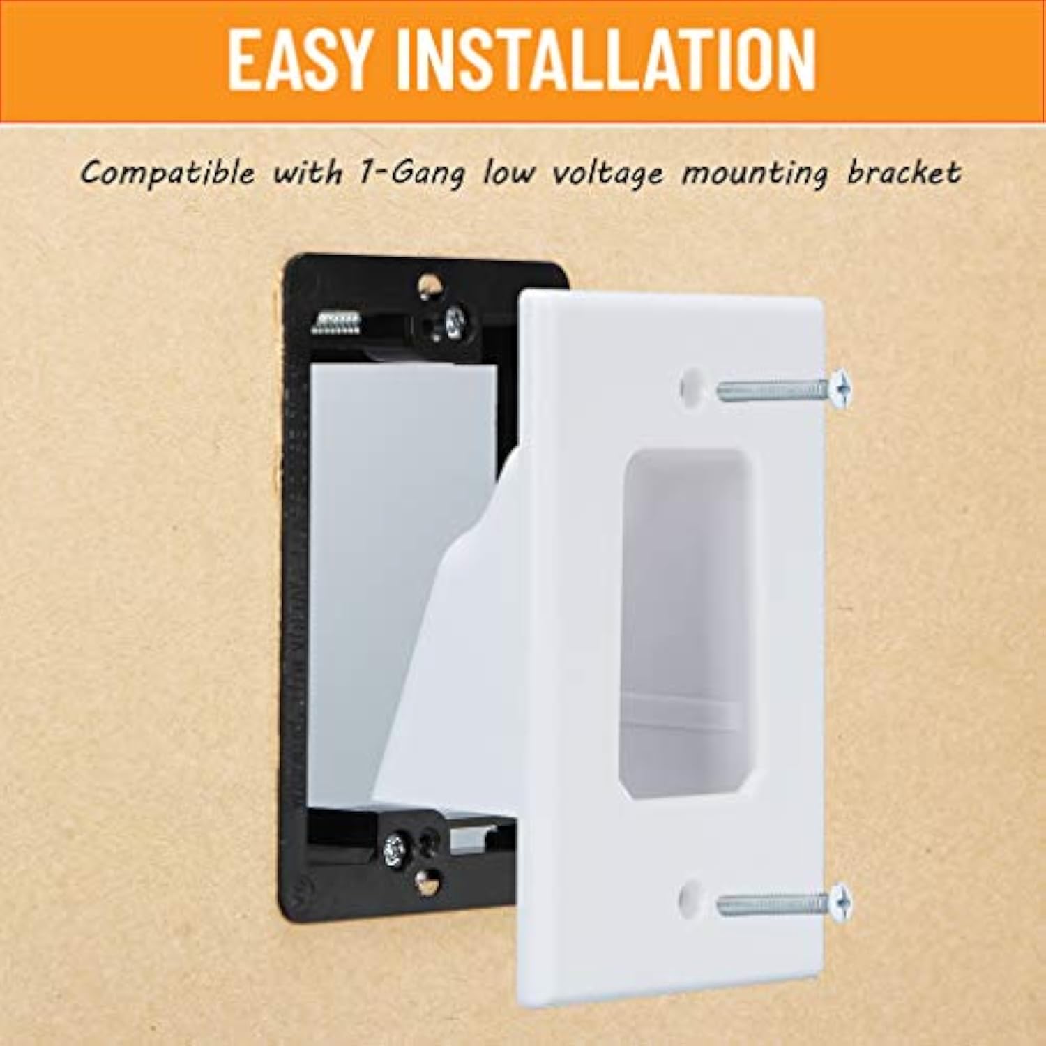 Recessed Low Voltage Cable Wall Plate 2 Gang Cable Pass Through Cable Hider Wi