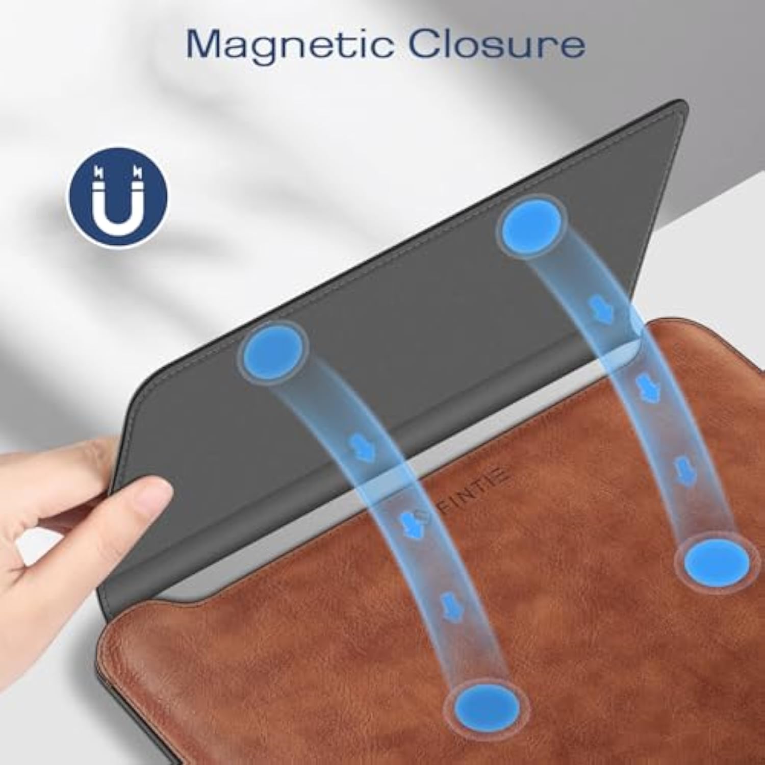 Fintie Sleeve Case for MacBook Air 15.3 M4 M3 M2 A3241 A3114 A2941, MacBook Pro 16 A3403 A3186 A2991 A2485 A2780 A2141, Pro 15 A1707 A1990 - PU Leather Slim Bag Cover with Stand Feature (Brown)