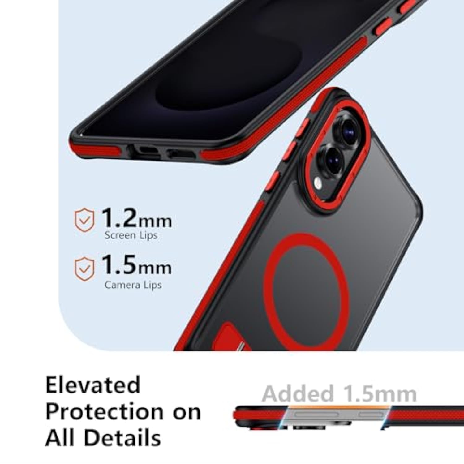 For Samsung Galaxy S25 Edge Case, [Compatible With Magsafe], Adjustable Kickstand,Military Grade Drop Tested, Translucent Matte Phone Case For Galaxy S25 Edge Case (Red)