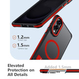 For Samsung Galaxy S25 Edge Case, [Compatible With Magsafe], Adjustable Kickstand,Military Grade Drop Tested, Translucent Matte Phone Case For Galaxy S25 Edge Case (Red)