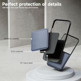 For Galaxy Z Flip 7 Case, Genuine Leather, Slim Fit-Drop & Scratch Resistant Phone Cover For Samsung Galaxy Z Flip7 Leather Case, Pc Shell Ultra, Blue