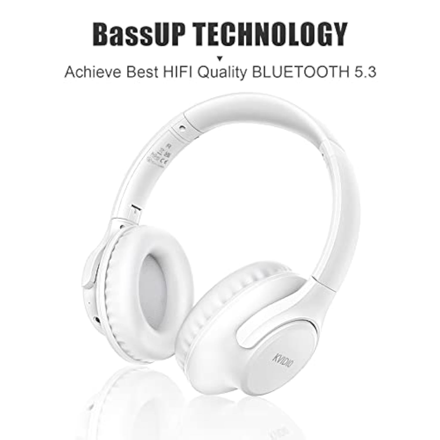 Bluetooth Headphones Over Ear, 65 Hours Playtime Wireless Headphones With Microphone, Foldable Lightweight Headset With Deep Bass, Hifi Stereo Sound For Travel Work Laptop Pc Cellphone