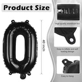 Black Letter O Balloons, 40 Inch Large Foil Letter Balloons, Custom Phrase Balloon For Birthday Party Wedding Anniversary Decoration (Black O)