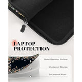 Floral Laptop Sleeve 13 Inch, Compatible With Macbook Air Pro 13-14 Inch, Slim Protective Laptop Case For Chromebook, Hp, Dell, 14 Inch Sleeve For Women Girls (Black)