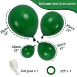 Dark Green Balloons Different Sizes 105Pcs 5/10/12/18 Inch Green Balloon Garland Kit For Wedding Baby Shower Birthday Party Supplies Bridal Shower Decorations