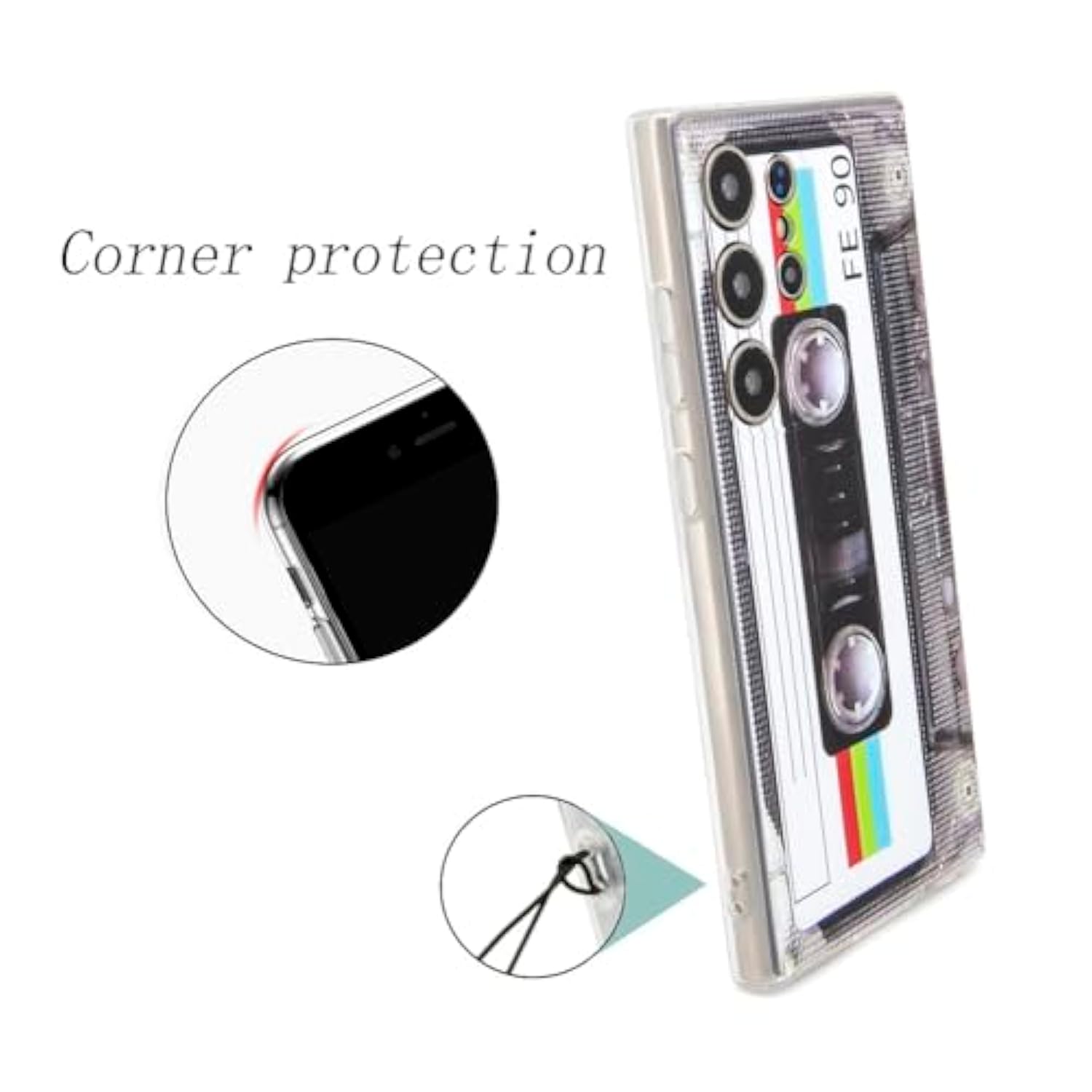 Case For Galaxy S24 Ultra Shockproof Scratchproof With Tpu Soft Bumper Retro Cassette Tape Case Compatible With Samsung Galaxy S24 Ultra