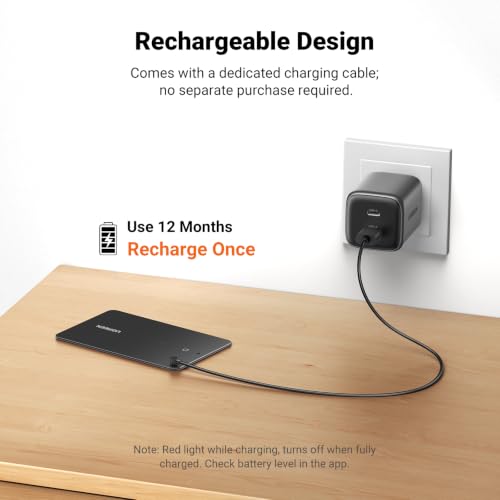 Finetrack Slim Wallet Tracker Card (Ios Only), Bluetooth Tracker Card Finder 0.07In &Ip68 Waterproof &One Charge Lasts A Year, Work With Apple Find My Rechargeable Tracker[Apple Mfi Certified]