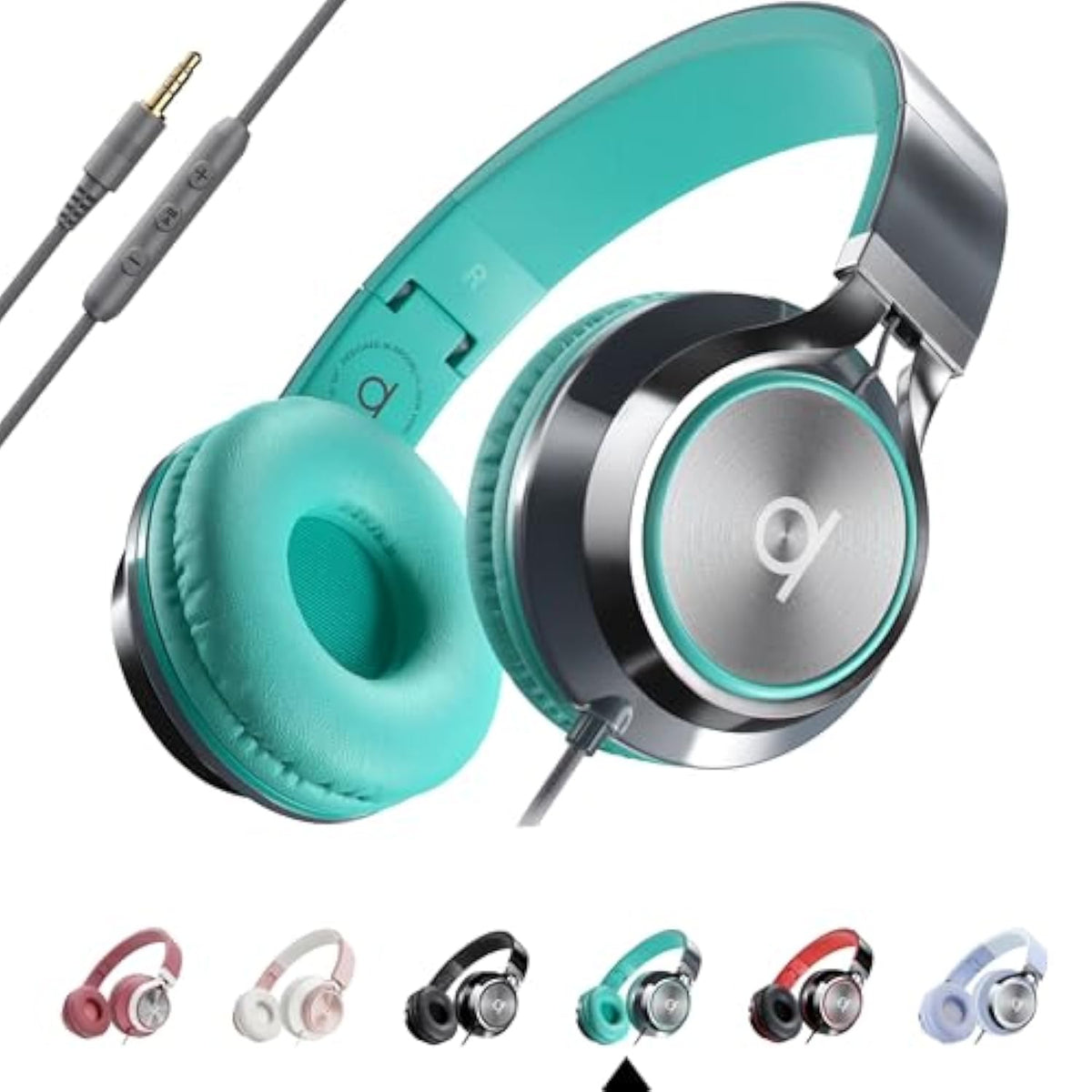 Cl750 Wired Headphones With Mic & Volume Control — Noise Isolating Computer He