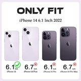 Designed For Iphone 14 Mirror Case [Four Corner Guard Shockproof] Hard Back Soft Bumper Protective Cover For Girls Woman Makeup Touch Up Back Camera Selfies 6.1Inch(Mirror14)