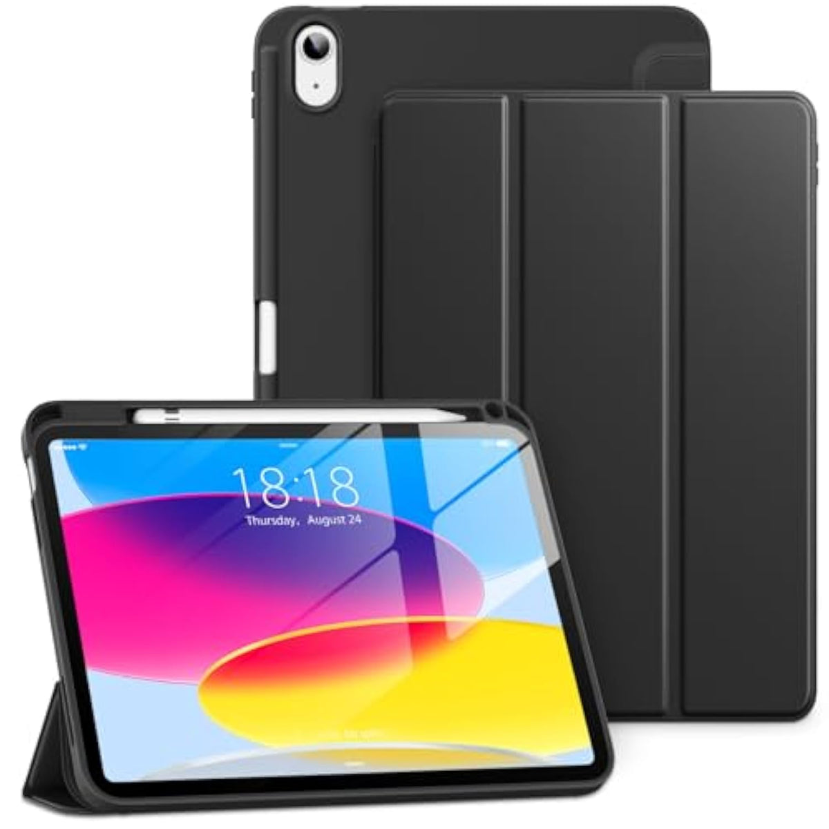 For Ipad 10Th Generation Case 10.9 Inch 2022, Slim Tri-Fold Stand Soft Tpu Bac