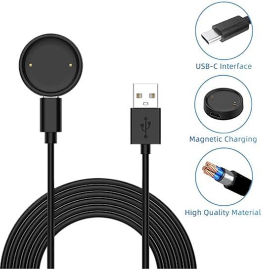 2 Pack for Amazfit Bip 6/Active 2/Active 2 Square Charger, Charging Dock&Cable Compatible with Amazfit Bip 6 Smart Watch Charger Cable