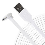 For Wyze Cam Pan V3 Power Cord 90 Degree L-Shape Connector Micro Usb Right Angle Extension Charging Cable, 10Ft Long White Extender