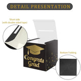 Graduation Card Box Holder, Congrats Grad Foldable Cardboard Decorations Box For Graduation Party Decoration And Grad Parties (Black)