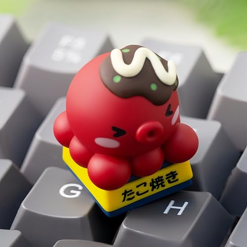Artisan Keycaps Cute Takoyaki Shaped Kawaii Keycaps Resin Handmade Single Replace Key For Esc Key Mechanical Keyboard