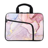 11.6" 12.2 Inches Laptop Sleeve Chromebook Case Notebook Sleeves Neoprene Handle Bag For Men Women, Two Pockets Fit Apple Macbook Air Samsung Acer Hp(Pink Marble)