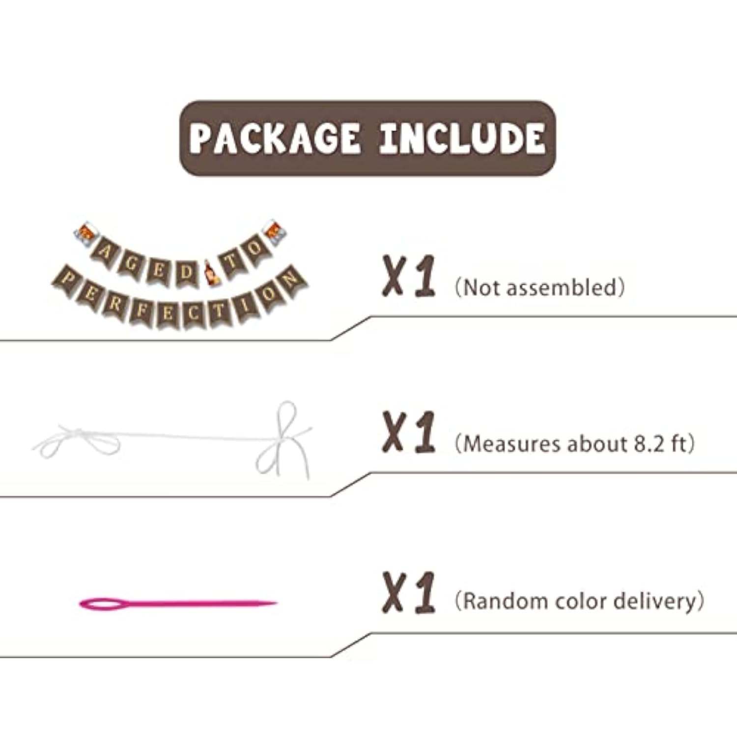 Age to Perfection Banner, Whiskey Birthday Decor for 30th 40th 50th Parties