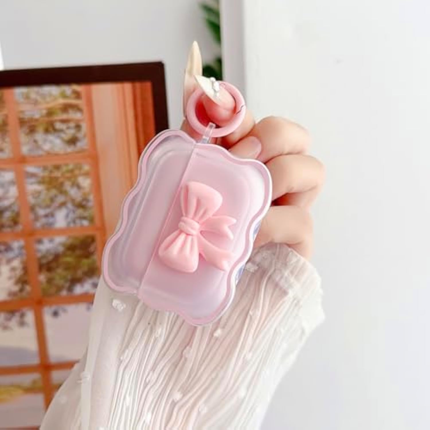 Cute Airpods Pro 2/1 Gen Clear Case, Girly 3D Bow Design Soft Tpu Protective Shockproof Kawaii Apple Ipod Pro 2Nd/1St Generation Cover With Cleaner Pen & Keychain Girls Women 2023/2022/2019 - Pink