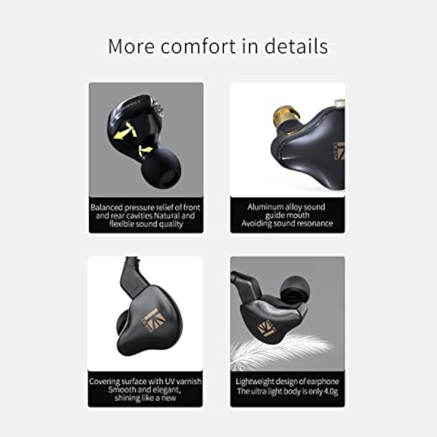 Kbear Ks1 1Dd Hifi Earphones Headphones, Iem Monitor Earphones With New 10Mm D