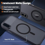 Case For Iphone X Case, For Iphone Xs Case Magnetic Translucent Matte Phone Cases 5.8" [Compatible With Magsafe] Thin Slim Fit Shockproof Bumper Hard Protective Cover For Women Men Girls, Black