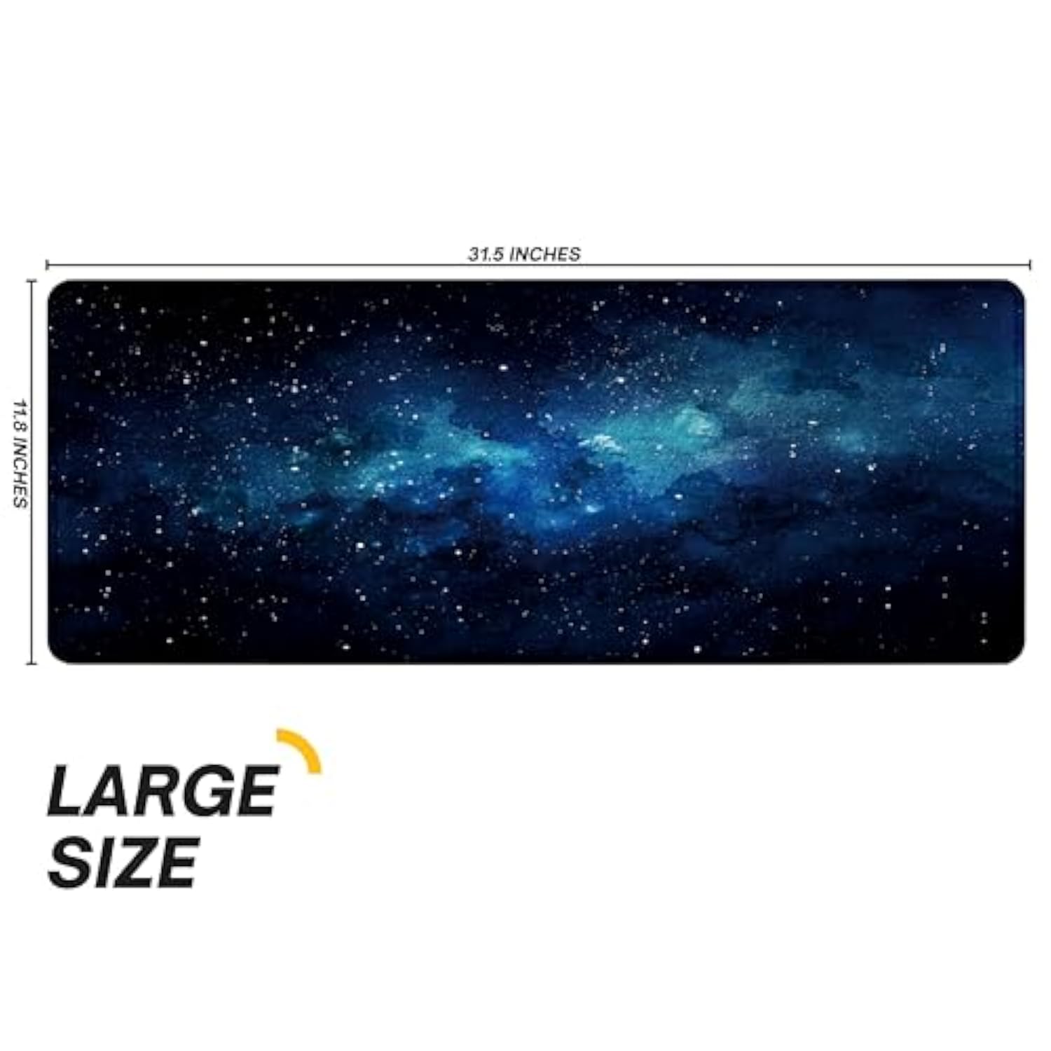Large Extended Computer Mouse Pad With Non-Slip Rubber Base, Long Gaming Mouse Mat With Stitched Edges, Xl Anime Mousepad For Laptop, 31.5 X 11.8 Inch (Watercolor Galaxy)