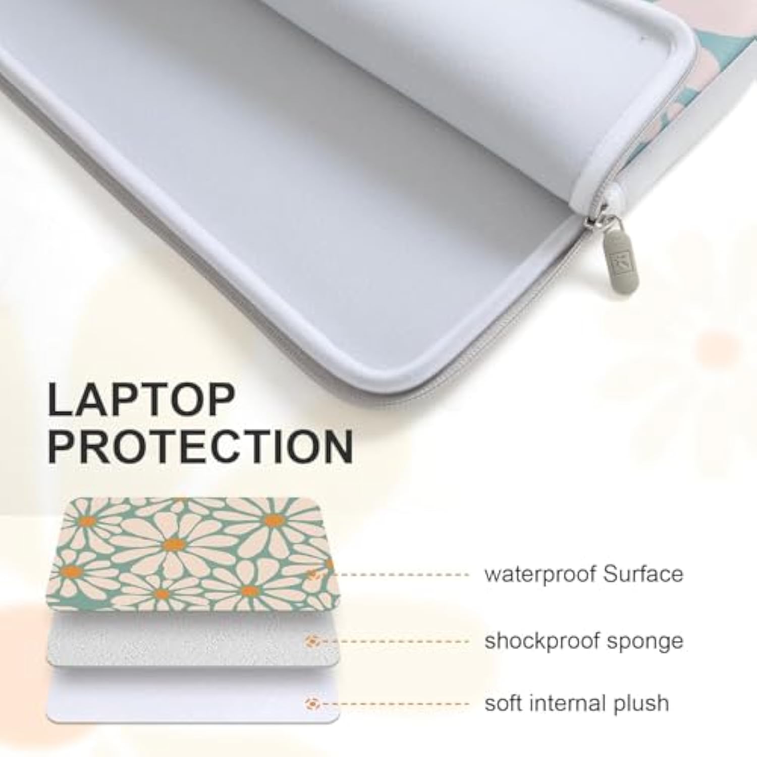 Laptop Sleeve Case For Macbook Pro 13 Inch & Macbook Air 13 Inch Slim Protective Computer Case, Water-Resistant Laptop Sleeve Compatible With Chromebook, Dell, Hp Notebook For Laptops - Floral