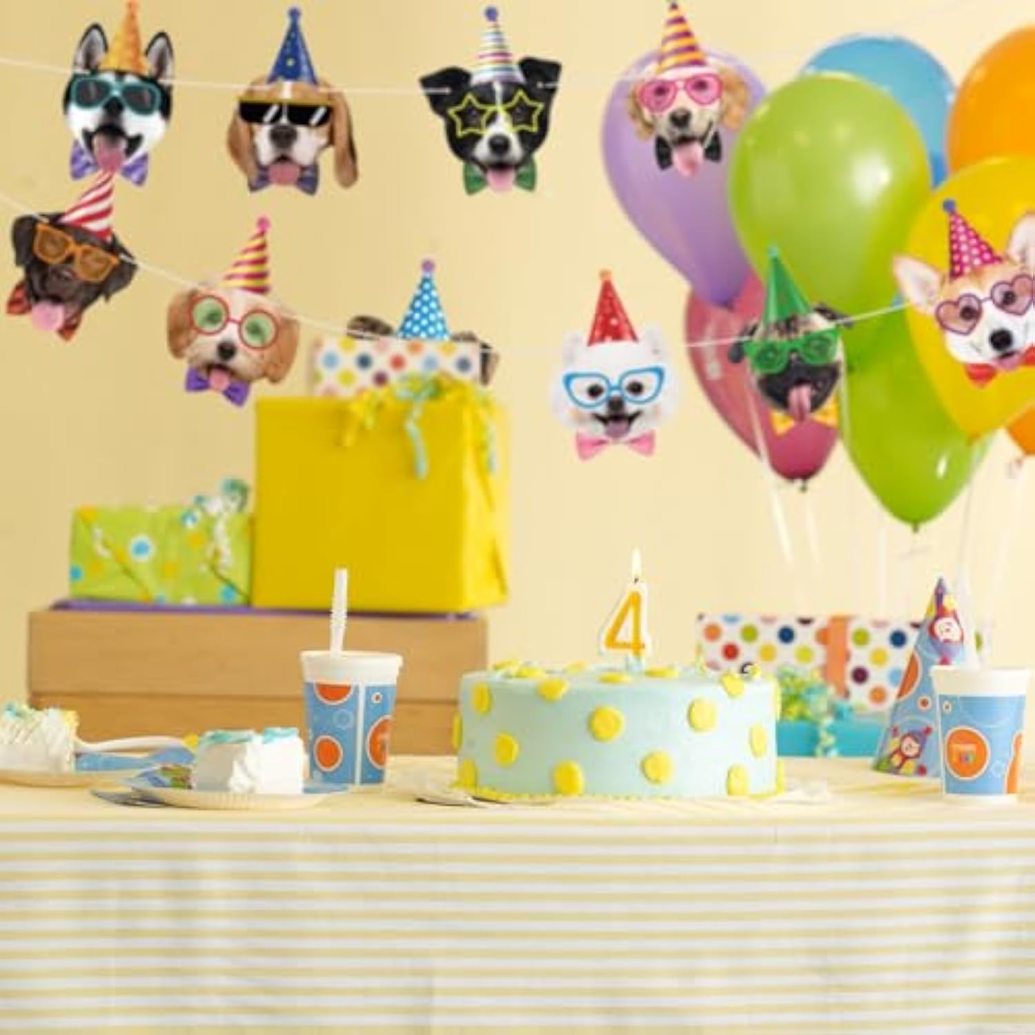 Dog Birthday Banner Puppy Themed Party Decorations For Backdrop Dog Party Banner Happy Birthday Garland Sign For Boys Girls Kids 1St 2Nd 3Rd