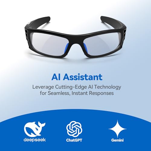 AI Smart Glasses for Women Men with Real-Time Translation, Music & Hands-Free Calling, AI Vioce Assistant, Photochromic Lens with UV & Blue Light