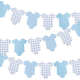 Boy Blue Bodysuit Banner – Pre-Strung Baby Shower Decor for Blue Jean Theme