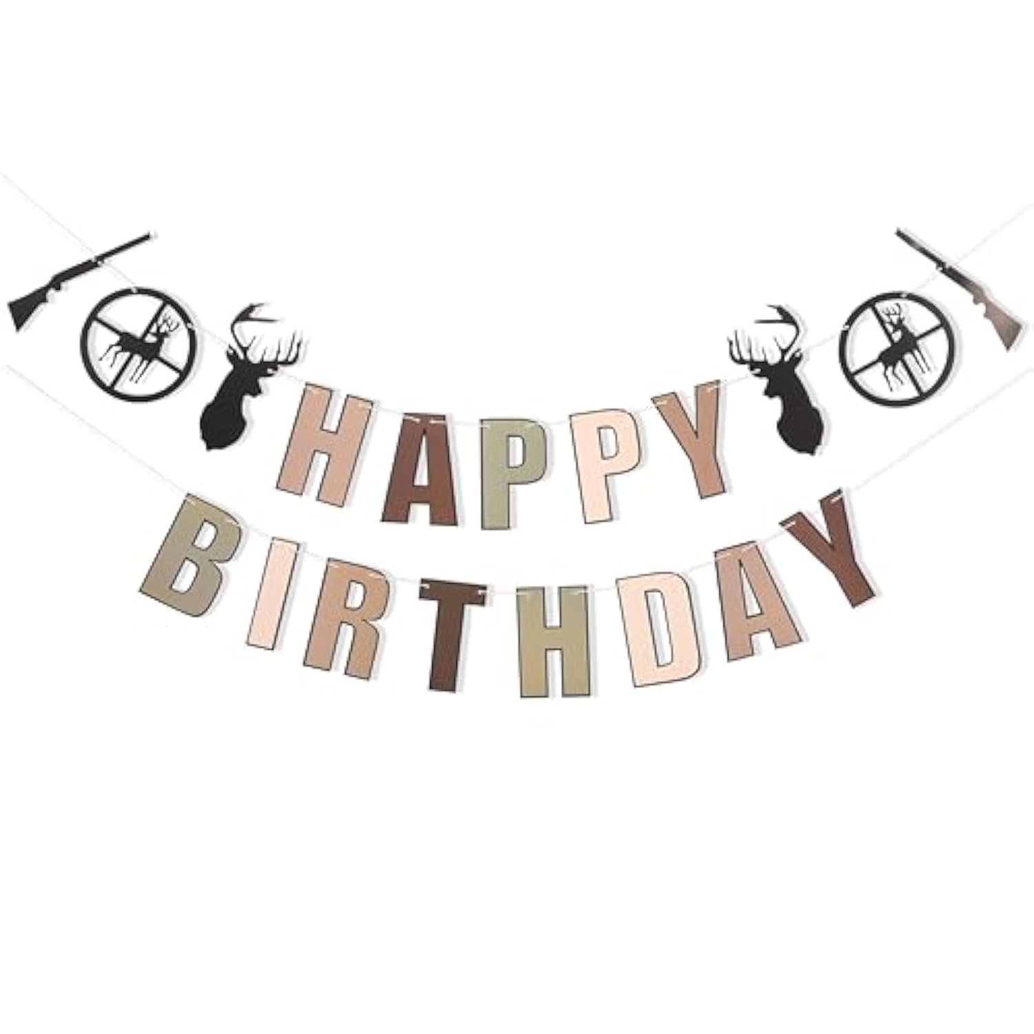 Deer Hunting Camo Happy Birthday Banner - Deer Hunting Party Decorations,The Big One Deer Hunting Birthday Banner,Buck Deer Party Decorations