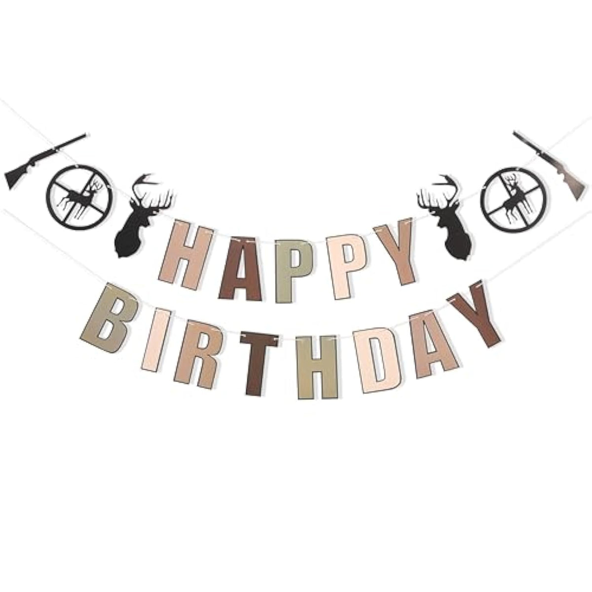 Deer Hunting Camo Happy Birthday Banner - Deer Hunting Party Decorations,The Big One Deer Hunting Birthday Banner,Buck Deer Party Decorations