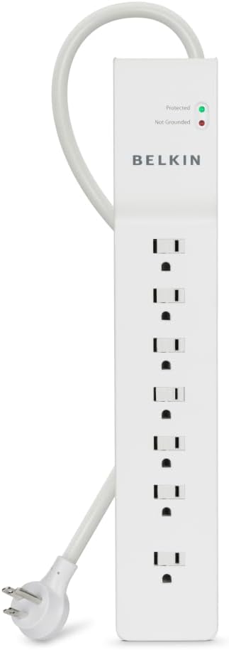 7 Outlet Commercial Power Strip Surge Protector with 6 ft Cord and 2160 Joules