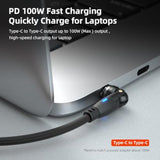 100W Usb C To Usb C Magnetic Charging Cable With 540° Swivel Head [2 Pack] 6-I