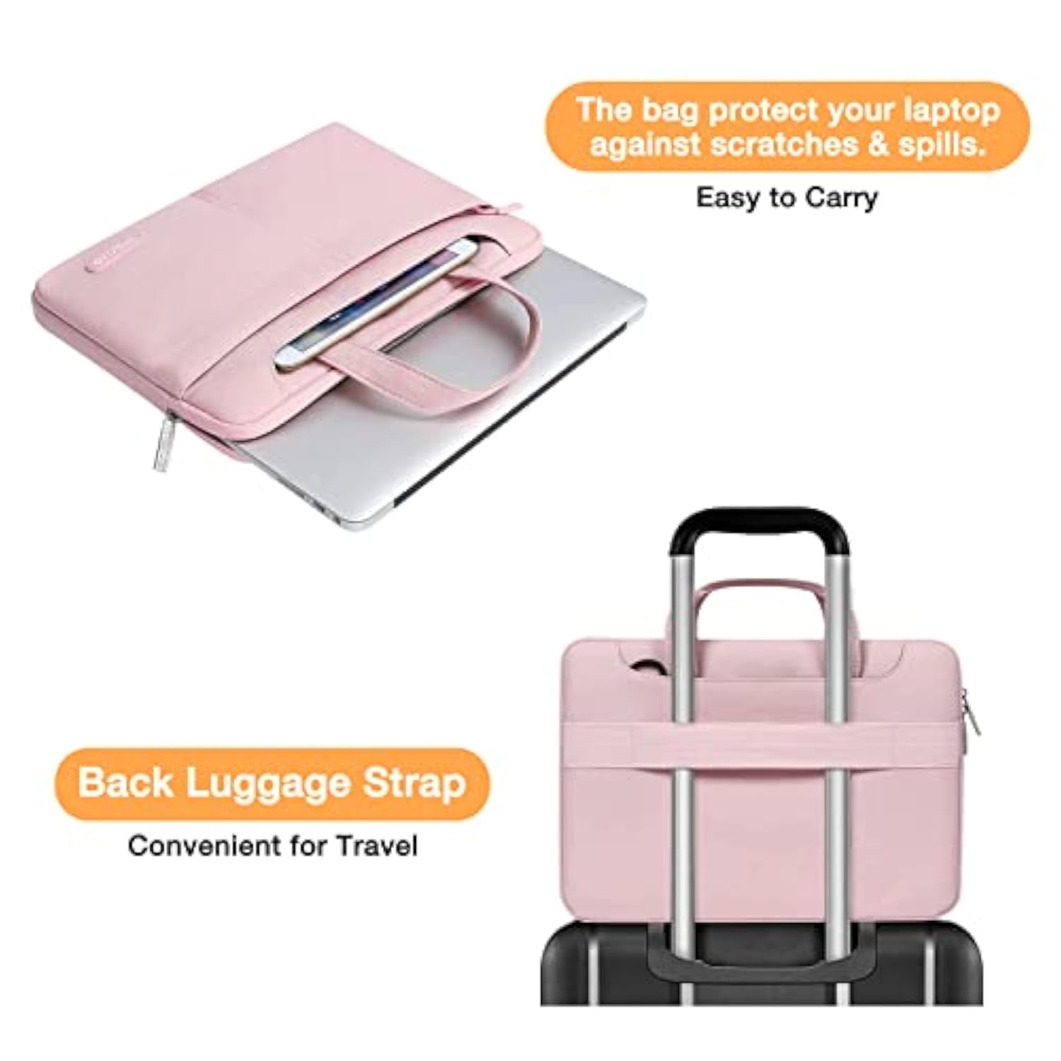 MOSISO Compatible with MacBook Air 13 inch Case 2025 2024 2023 2022 M4 A3240 M3 A3113 M2 A2681,Plastic Hard Shell&Shoulder Bag&Keyboard Skin&Screen Film&Type C for MacBook Air 13.6 inch, Baby Pink