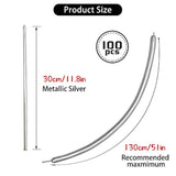 100-Pack Silver Metallic 260 Long Balloons – Shiny Latex Modeling Balloons for DIY Parties & Events