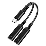 ???????????????? USB C Splitter, 2-in-1 Dual USB C Headphone and Charger Adapter with HiFi DAC, PD 60W Fast Charging USB C Aux Dongle Cable for iPhone 17 16