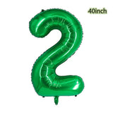 40 Inch Dark Green Crown Number 2 Balloon ,Giant Large Aluminum Film Number Balloon , 2Nd Jungle Birthday Decoration Balloons ?Children'S Birthday Party Baby Shower Decoration Supplies (Dark Green 2)