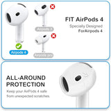 5 Pairs Ear Tips For Airpods 4, Silicone Ultra Thin Slim Earbuds Cover Compatible With Apple Airpods 4Th Generation [Fit In The Charging Case](White)