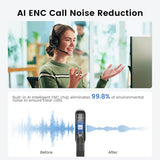 H3 Trucker Bluetooth Headset V5.4, Wireless Headphones With Mic Noise Cancelling, Mute Button & Replacement Ear Cushion, 65Hrs Driver Bluetooth Headset For Cellphone Office Work