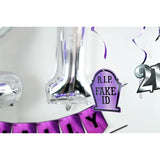 Finally Legal Purple Party Pack - Pre-Strung Banner, Balloon And Swirls - 21St Birthday Decorations For Him Or Her - Party Supplies And Gifts
