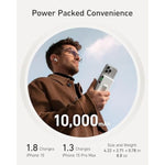 Anker MagGo Power Bank, Qi2 Certified 15W Ultra-Fast MagSafe-Compatible Portable Charger, 10,000mAh Battery Pack with Smart Display & Foldable Stand, For iPhone 16/15/14/13 Only (USB-C Cable Included)