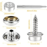 150 Pcs Canvas Snap Kit Tool, Metal Screws Snaps Marine Grade 3/8" Soc
