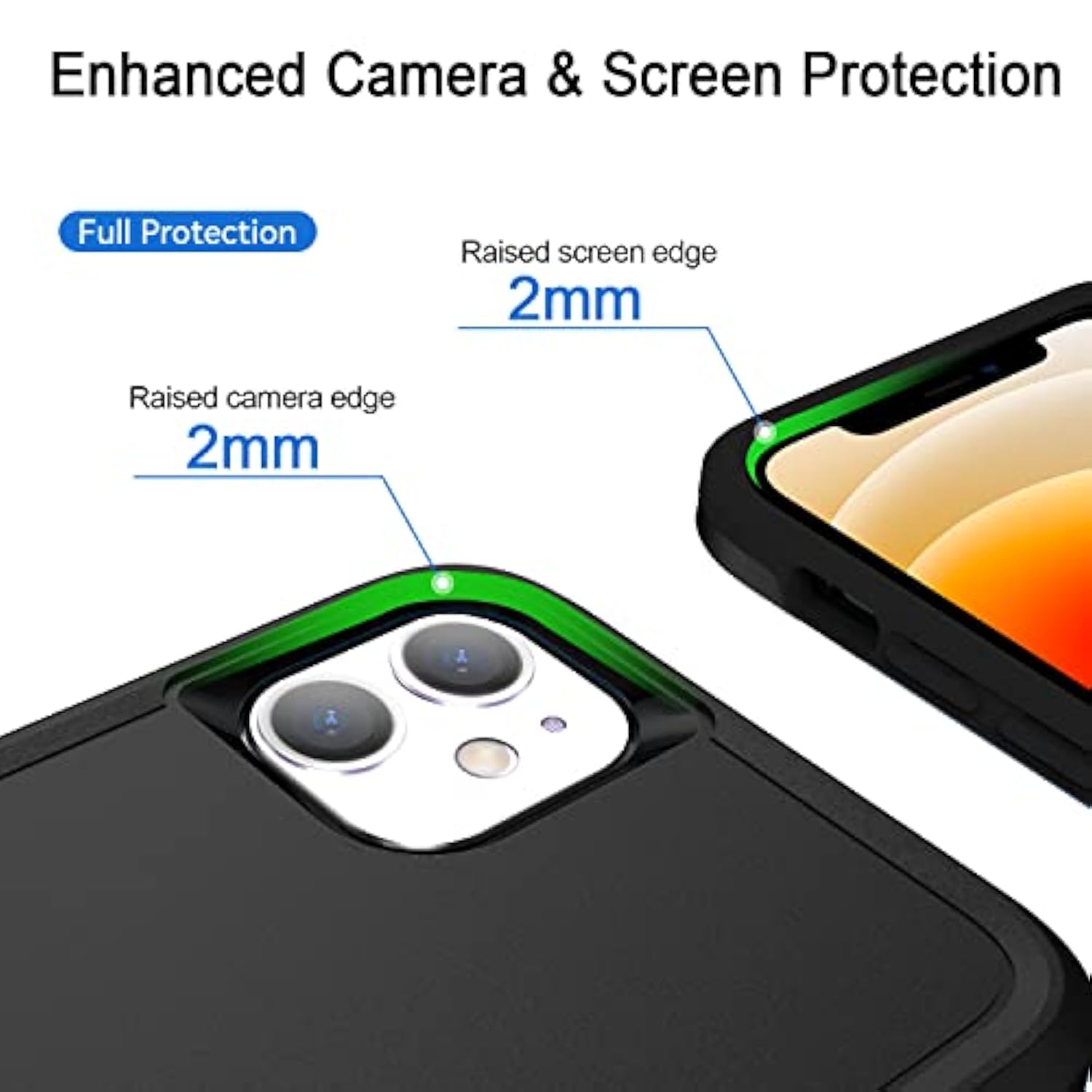 Compatible With Iphone 12 Case And 12 Pro Case, Heavy Duty Protection Shockproof Dropproof Dustproof Anti-Scratch Phone Case Cover For 12 And 12 Pro -Black