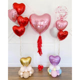 Red Heart Shaped Balloons Pack Of 12,18 Inch White Love Valentine Balloons Pink Heart Romantic Balloons For Valentines Day Propose Marriage Wedding Bridal Shower Engagement Party Decorations