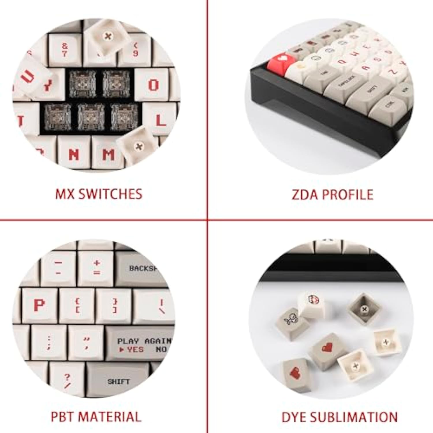 146 Key Gameboy Dye Sub Zda Pbt Keycap Similar To Xda For Mx Keyboard 104 87 6