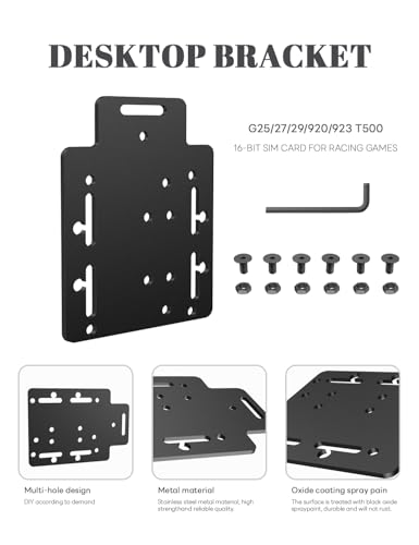 Desk/Chair Mount Bracket Plate for Racing Shifter, SIM Racing Game G25/27/29 T500 Windows 14 Bit Pc Usb Game Compatible with USB Handbrake,Logitech