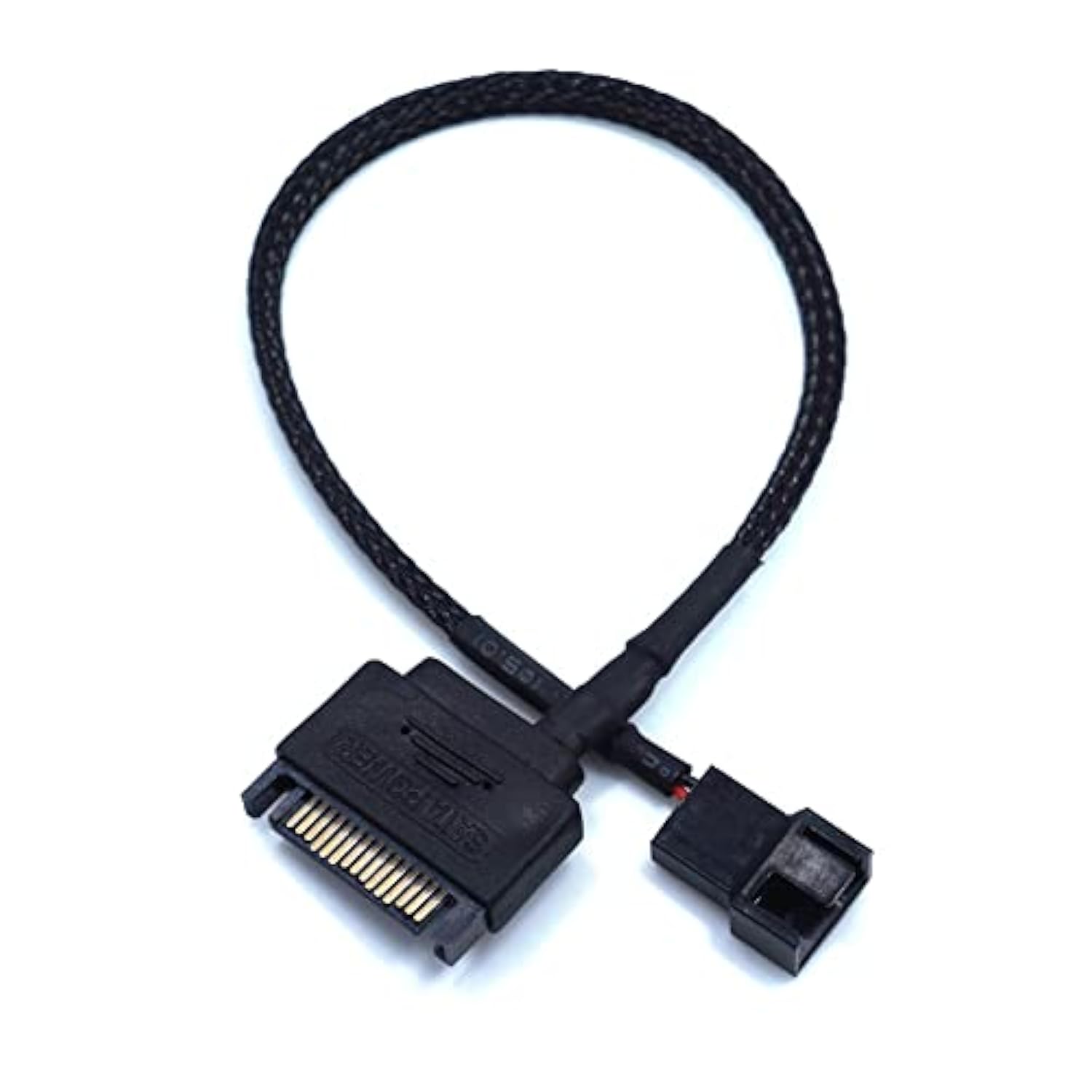 Sata To 3 Pin / 4 Pin Fan Adapter, 15 Pin Sata To 12V Pc Case Fan Splitter Ext