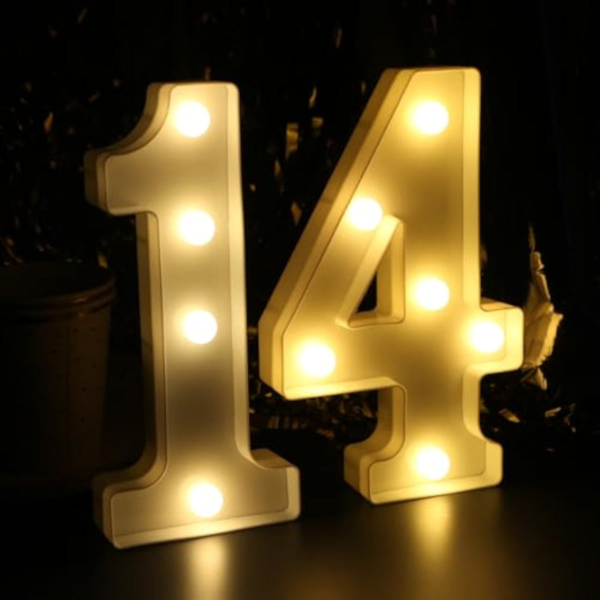 H:7.88 Inches Light Up Numbers 14 Sign For Wedding Anniversary, Happy 14Th Birthday Party Decorations For Girls, 14 Year Old Birthday Centerpieces Table Decorations For Boys
