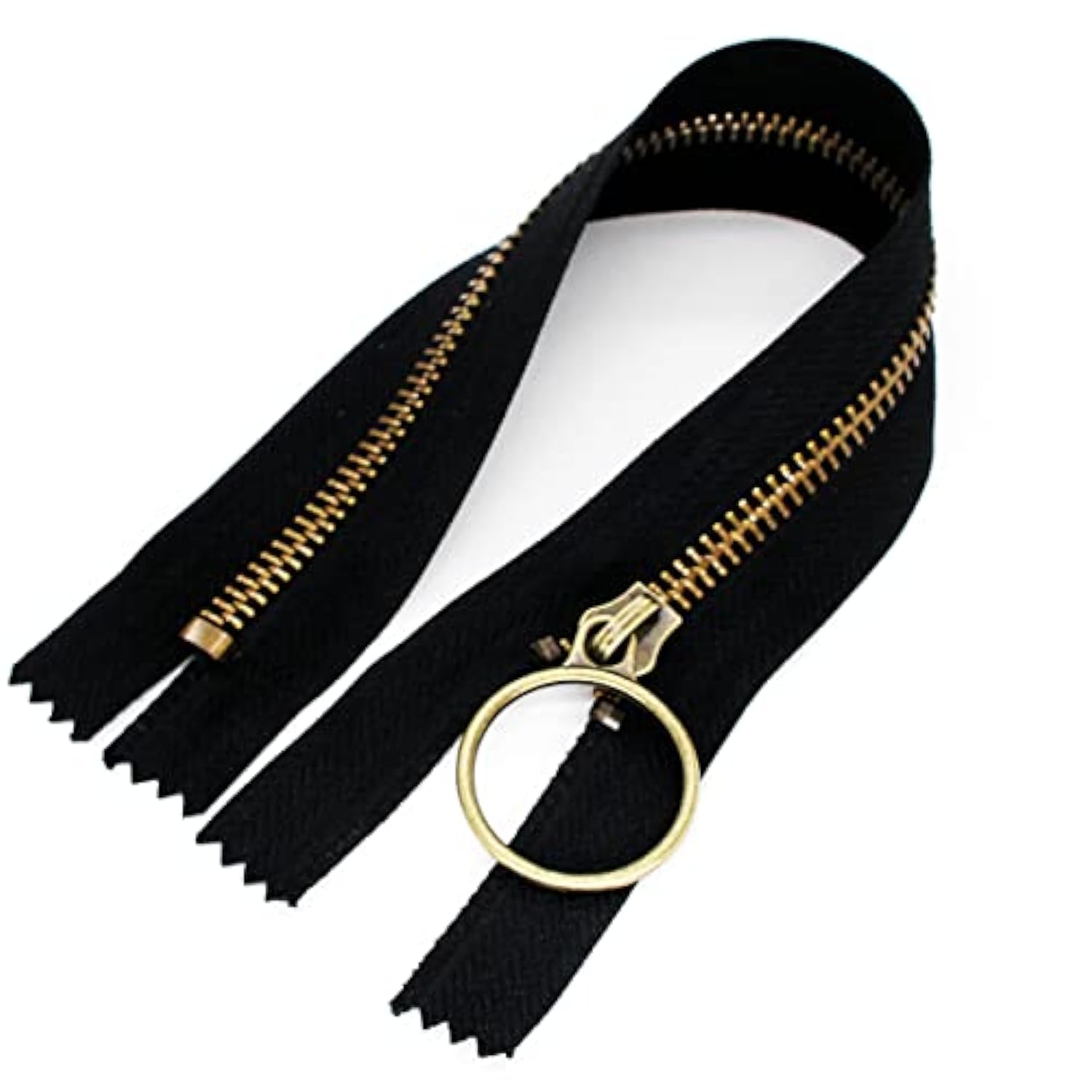 10Pcs 9 Inch Zipper (23Cm) #5 Antique Brass Plated Metal Zippers Close