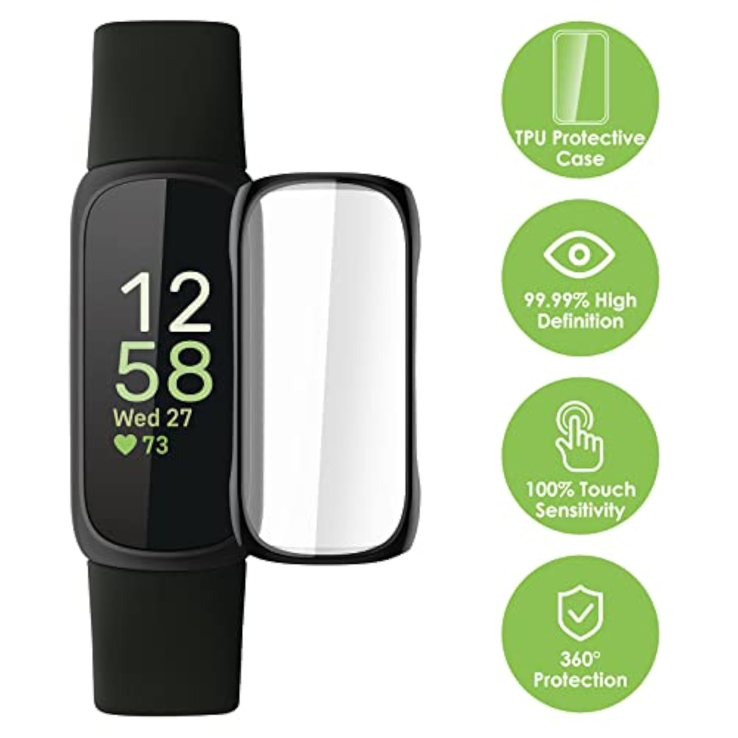 3Pack Screen Protector Compatible With Fitbit Inspire 3, Tpu Rugged Bumper Case Cover Allaround Protective Plated Bumper Shell Accessories For Inspire 3 Smartwatch