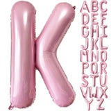 40 Inch Pastel Pink Letter K Balloons, 1 Pcs, K Foil Mylar Helium Balloons For Birthday Party Supplies, Wedding, Anniversary Event Celebration Decorations, Alphabet Pink K